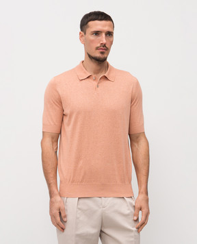 Brunello Cucinelli Оранжевое поло из льна и шелка MSL806105