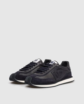 Dolce&Gabbana Синие кожаные кроссовки DG Cushion CS2288A0124