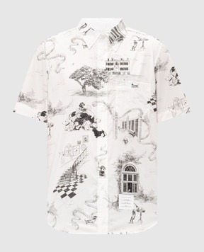 Thom Browne Біла сорочка в принт Toile MWS239AF1127