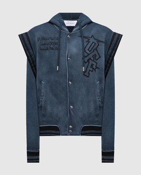 Off-White Синяя спортивная куртка с логотипом 44MEK003F5F002
