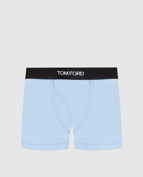 Tom Ford Голубые трусы-боксеры с узором логотипа T4LC31040