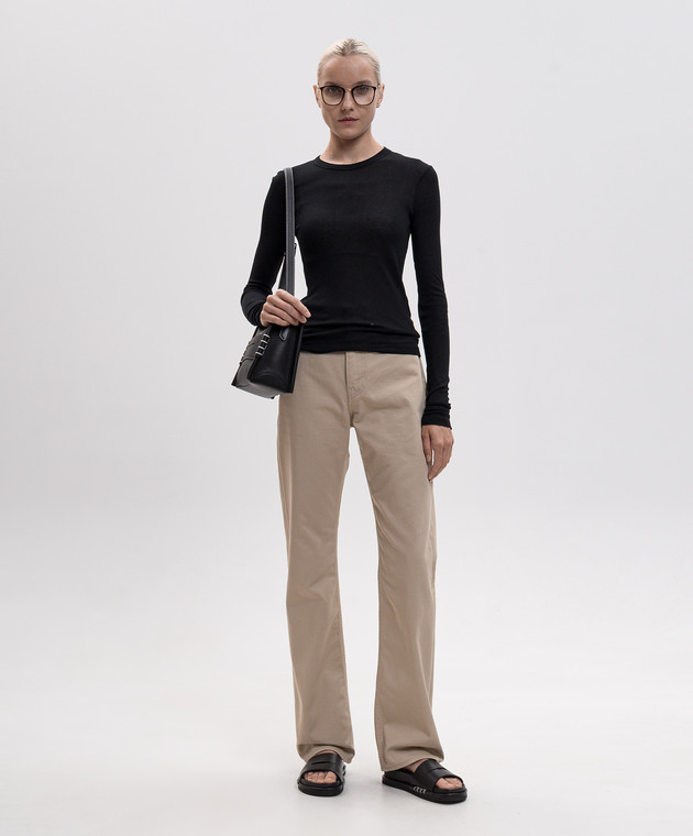 JW Anderson Черный лонгслив в рубчик JO0292PG1904 изображение 2