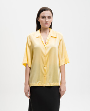 Solotre Желтая блуза из шелка M1AB0093