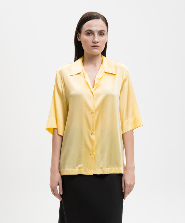 Solotre Жовта блуза із шовку M1AB0093 зображення 3