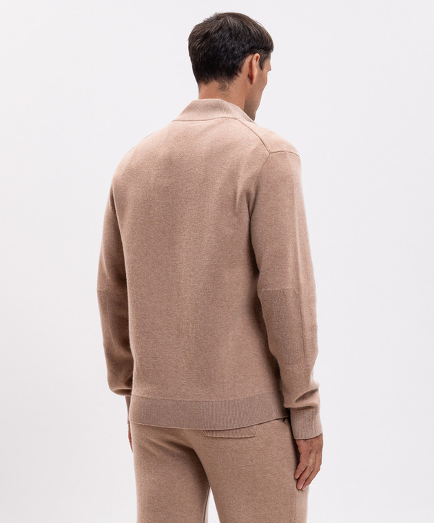 Canali Бежевий кардиган з вовною та кашеміром MK02487C1245 зображення 4