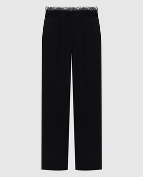 Twinset Чорні штани кльош з мереживом 252LL2JDD