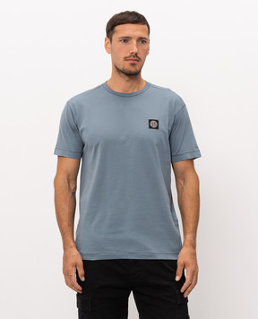 Stone Island Голубая футболка с нашивкой логотипа L2S152100027S0013