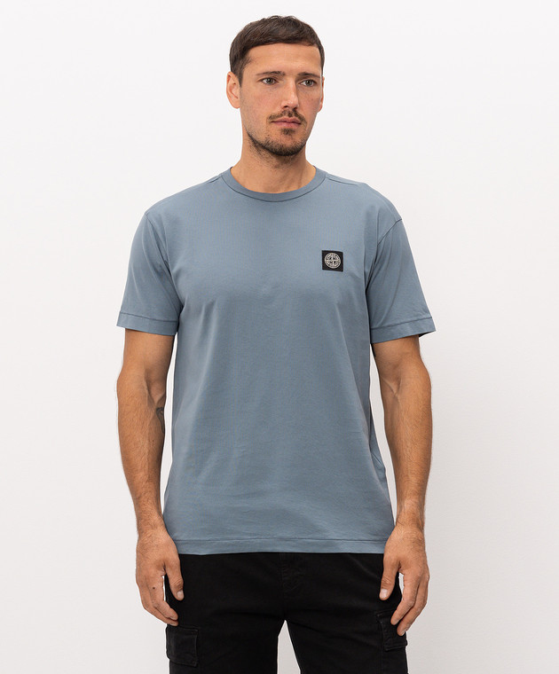 Stone Island Блакитна футболка з нашивкою логотипа L2S152100027S0013 зображення 3
