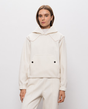 Moncler Grenoble Худі з нашивкою емблеми кольору айворі L20988G0001289B08
