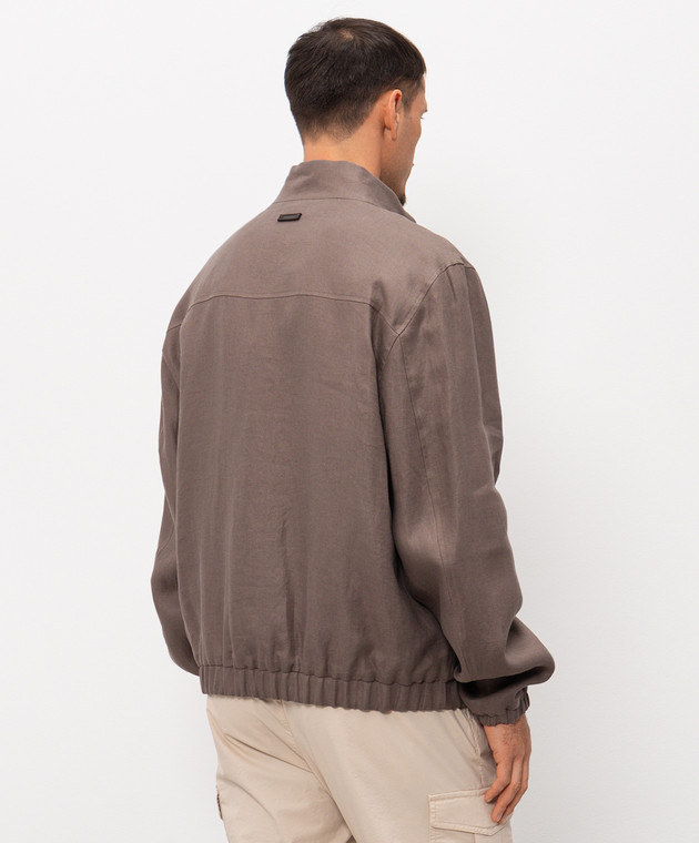 Peserico Коричнева куртка з льону R5227002606 зображення 4