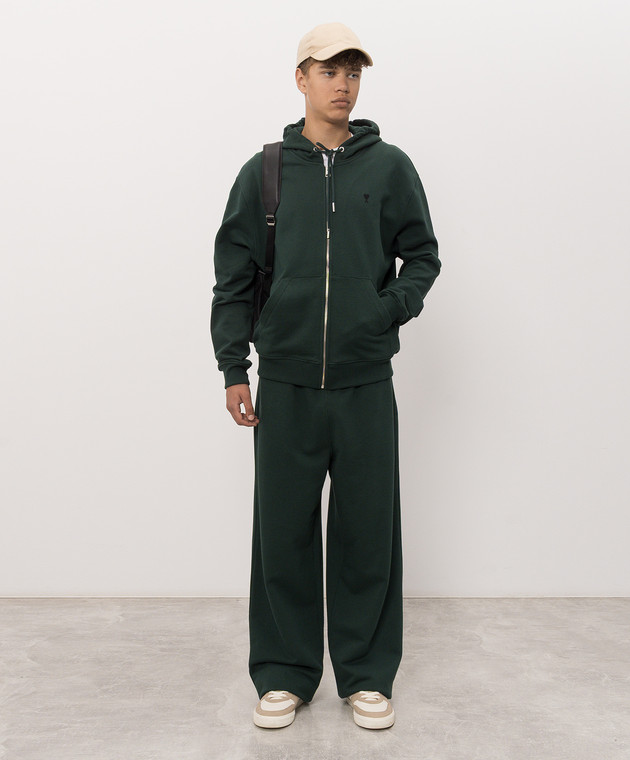 Ami Paris Зеленые спортивные штаны HTR856730 изображение 2