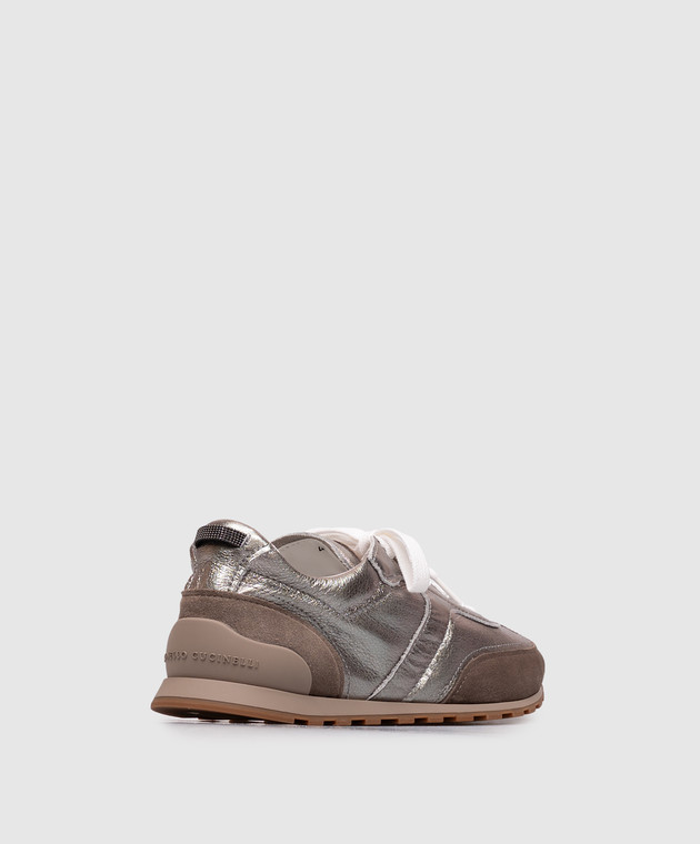 Brunello Cucinelli шкіряні кросівки з ланцюжком моніль MZFAG3325P зображення 3