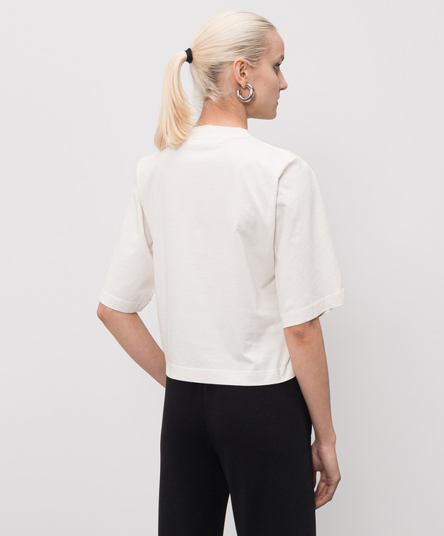 Palm Angels Футболка цвета айвори с принтом логотипа PWAA079S26JER004 изображение 4