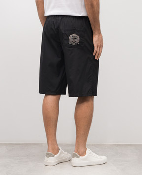 Dolce&Gabbana Чорні шорти з нашивкою логотипа GV37AZGK278
