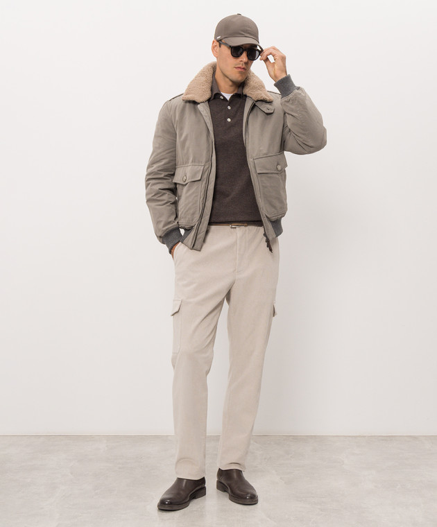 Brunello Cucinelli Коричневе поло з кашеміру M2200295 зображення 2