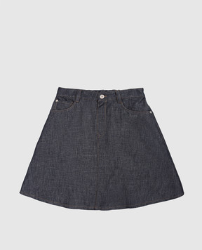 Brunello Cucinelli Дитяча синя джинсова спідниця з люрексом BB148G108B