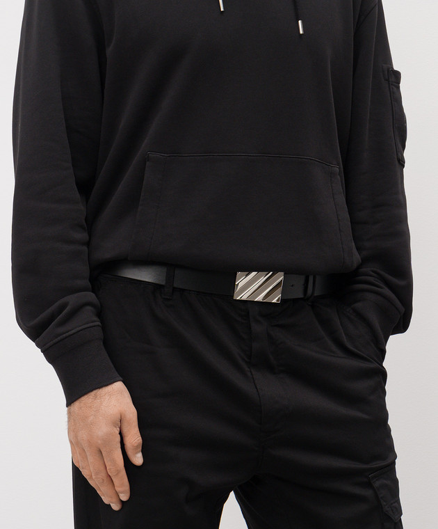 Off-White Чорний шкіряний ремінь OMRB14FC99LEA002 зображення 2