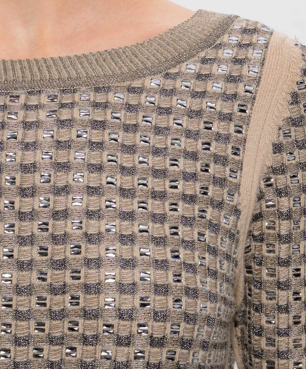 Ermanno Scervino Бежевый джемпер с шерстью с кристаллами D495M329CTEJY изображение 5