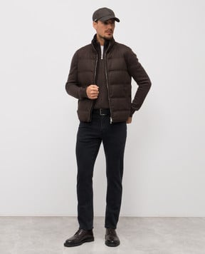 Enrico Mandelli Коричневий пуховий жилет з вовни і кашеміру 2T772A5804