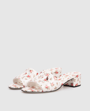 Dolce&Gabbana Білі шкіряні мюлі в принт CR1755AZ046