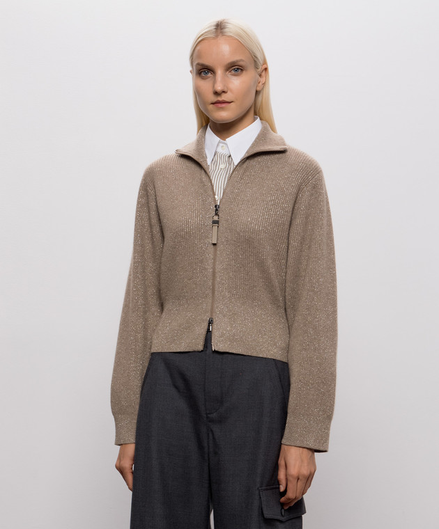 Brunello Cucinelli Коричневый кардиган с кашемиром M1E224716 изображение 3