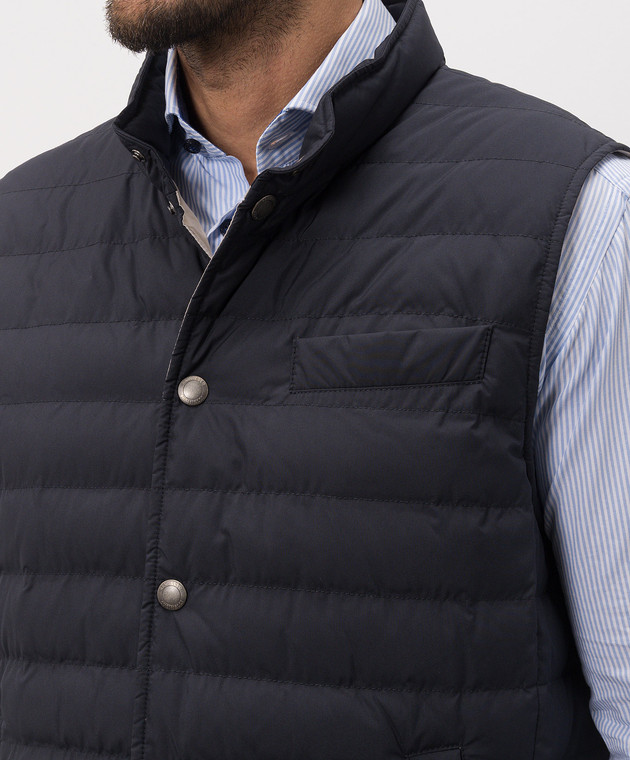 Brunello Cucinelli Синій пуховий жилет MV4081711 зображення 5