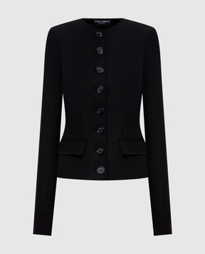Dolce&Gabbana Черный жакет из шерсти F27HETFUBCE