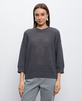 Peserico Сірий джемпер з паєтками S99121F0509110