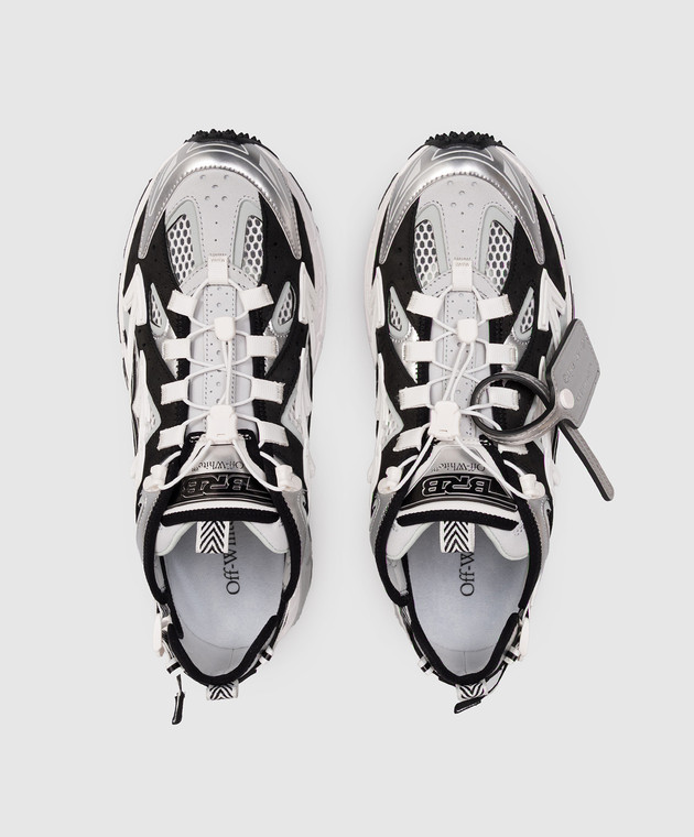 Off-White Сірі комбіновані кросівки Be Right Back з аплікацією OMIA29SS26FAB001 зображення 4