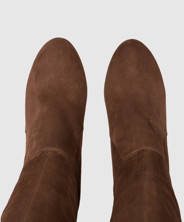Stuart Weitzman Коричневые замшевые сапоги BABETTE SL546 изображение 4