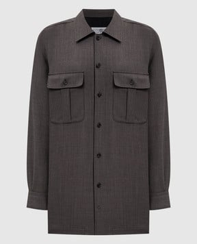 Maison Margiela MM6 Коричнева сукня-сорочка міні S62DA0064M35636