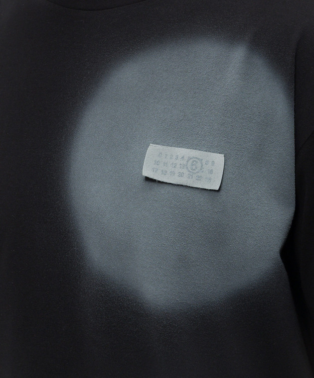 Maison Margiela MM6 Чорна футболка з принтом Spray SH0GC0067M20048 зображення 5