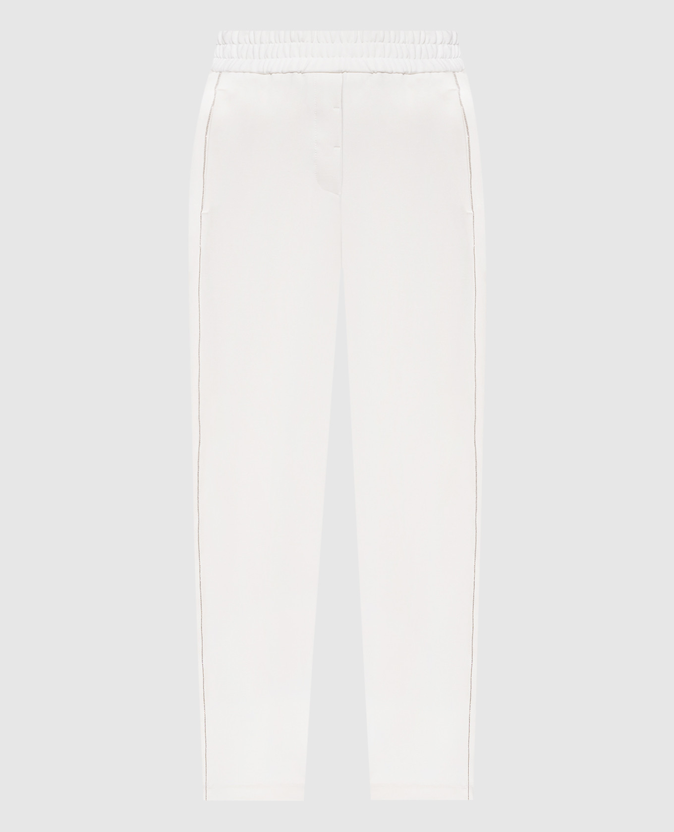 Белые спортивные брюки с цепочкой