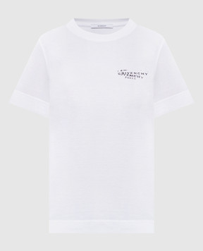 Givenchy Біла футболка з принтом логотипа BW70FJP7A7
