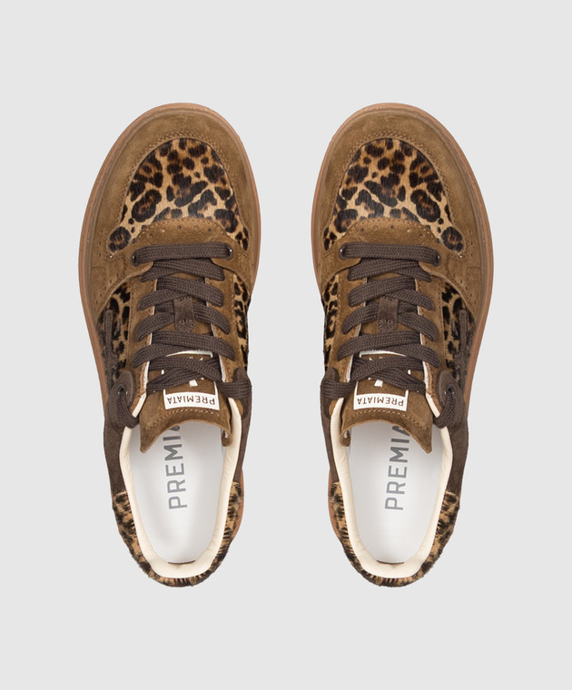 Premiata Коричневые кожаные кроссовки Quinn QUINND8643 изображение 4