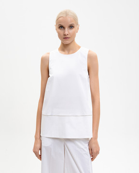 Peserico Белый топ с цепочкой мониль S0871801979