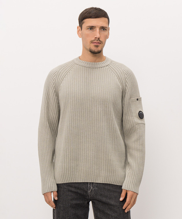 C.P. Company Свитер в рубчик цвета хаки MKN049A005558G изображение 3