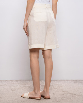 Peserico Шорти кольору айворі з патчем та ланцюжком P0432102647