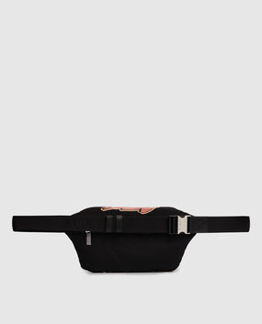 Off-White Чорна поясна сумка з брендовим логотипом OMNO037F25FAB001