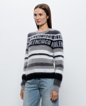 Balenciaga Сірий светр з мохером A0093IT1812