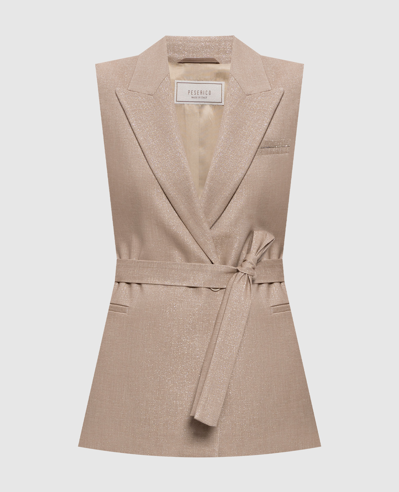 Бежевый жилет с люрексом