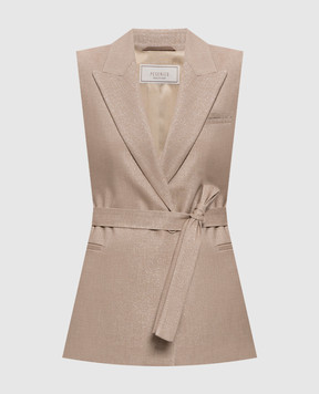 Peserico Бежевий жилет з люрексом A03528A00591