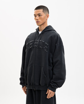 Vetements Чорна спортивна куртка з нашивкою ME76ZU190BB