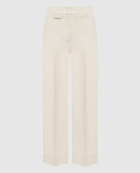 Peserico Брюки цвета айвори из льна P0413502606