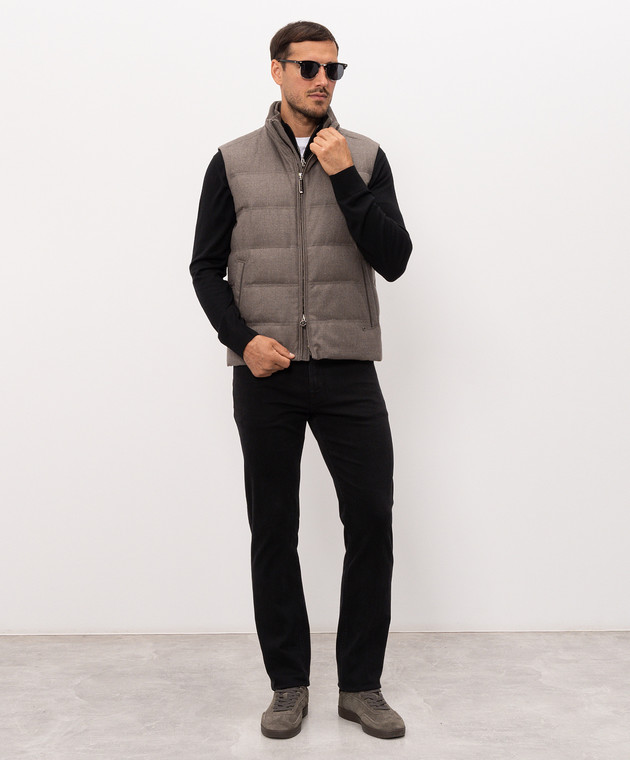 Stefano Ricci Черный джемпер из шерсти с молнией K303025L01F26345 изображение 2