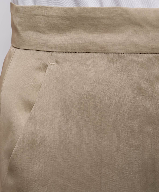 Max Mara Бежеві штани OLIVI із шовку MXEOLIVI зображення 5