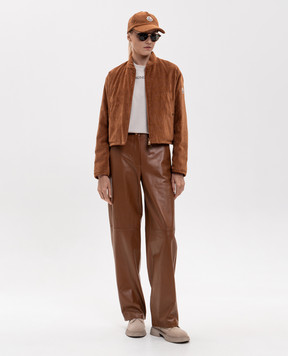 Max Mara Коричневые кожаные брюки LEGNO MSTLEGNO