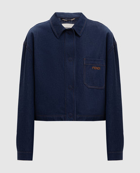 Fendi Синяя джинсовая куртка с вышивкой логотипа FLF856AOHS