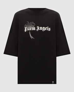 Palm Angels Чорна футболка з принтом логотипа PAMAA003JR006