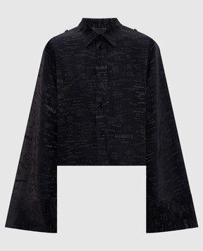 Maison Margiela MM6 Чорна укорочена блуза у візерунок S52DT0044M35737